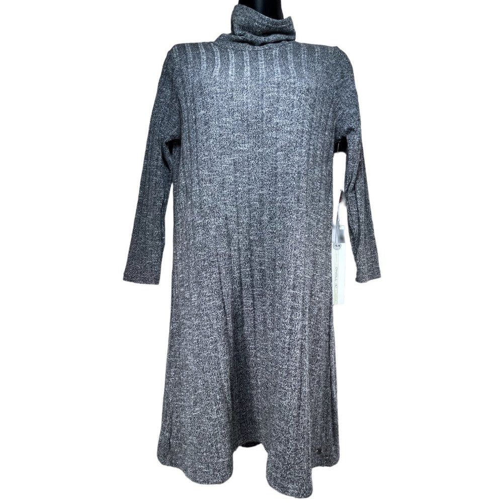 O’Neill Mini Dress Jovana Dress Grey Ribbed Turtle Neck Long Sleeve Dress Medium